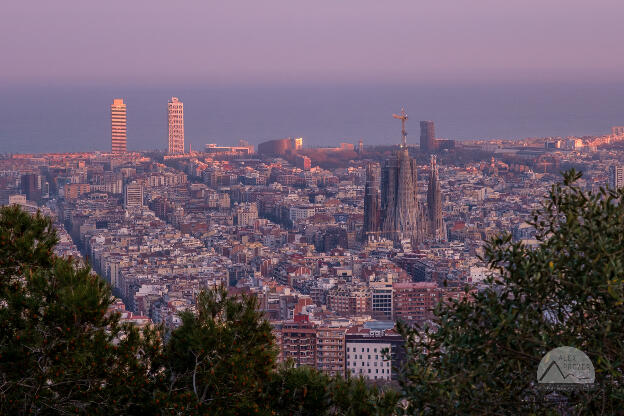 Barcelona sunset view