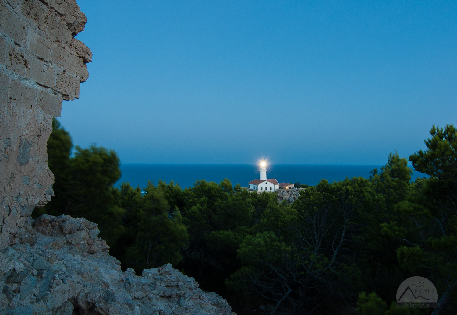 Leuchtturm Far de Capdepera bei Nacht